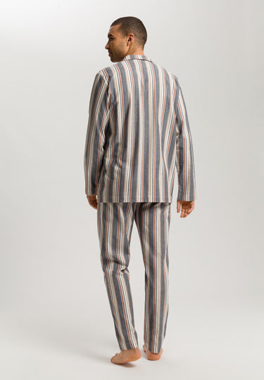 Cozy Comfort Cotton Flannel Button Front Pajama Set | Redwood Stripe 75724-3043